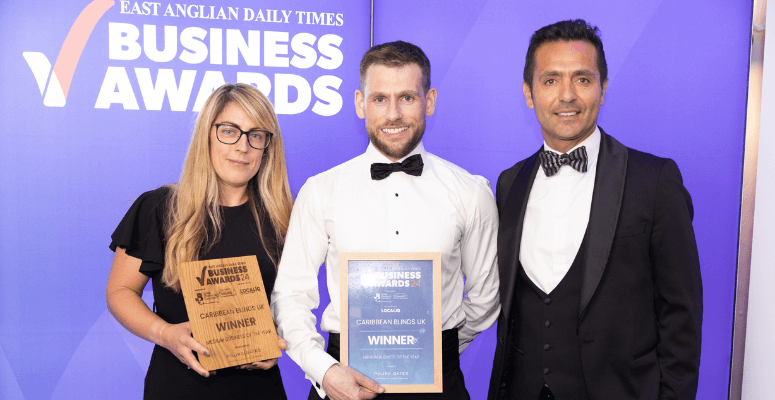 Caribbean Blinds triumphs at East Anglian Daily Times Business Awards 2024