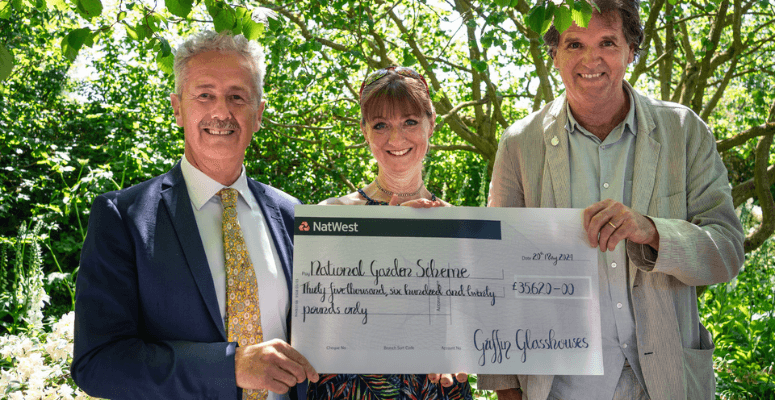 Griffin Glasshouses gives record donation to National Garden Scheme
